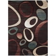 thumbnail image 2 of Allstar Scarlet Carved Circles Modern Geometric Area Rug (3' 9" x 5' 1"), 2 of 7