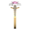 thumbnail image 3 of Clara Pucci 14K White/Yellow Gold 1.86ct Pink Halo Ring for Women, 3 of 8