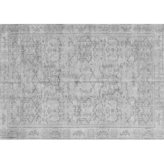 Ahgly Company Indoor Rectangle Abstract Gray Contemporary Area Rugs, 2' x 4'