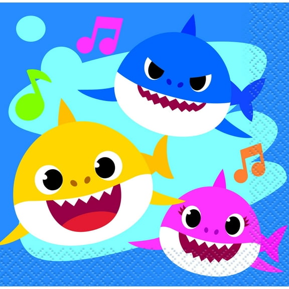 Baby Shark Beverage Napkins [16 per Pack]