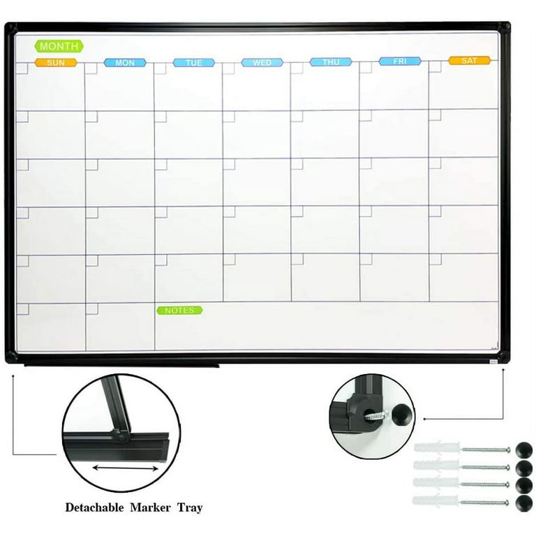 Dry Erase Calendar Whiteboard for Wall, Polegas 24 X 36 Magnetic Dry  Erase Board Whiteboard Calendar, Large White Board Calendar with Lines,  Wall