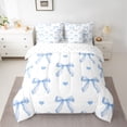 thumbnail image 2 of Castle Fairy Blue Bow Knot Twin Bedding Sets,Love Heart Print Bedding Comforter Set, 2 of 8