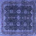 thumbnail image 1 of Ahgly Company Machine Washable Indoor Square Persian Blue Traditional Area Rugs, 4' Square, 1 of 4