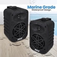 thumbnail image 4 of PyleUsa Indoor Outdoor Speakers Pair - 500 Watt Dual Waterproof 5.25” 2-Way Full Range Speaker System w/ 1/2” High Compliance Polymer Tweeter - in-Home, Boat, Marine, Deck, Patio, Poolside (Black), 4 of 5