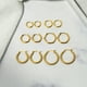 thumbnail image 2 of Juego de 6 Pendientes de Aro JeenMata Chapados en Oro Amarillo con Varios Diseños, 2 of 4