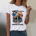 thumbnail image 2 of felwors Women's 250th Anniversary USA T-Shirt 1776-2026 Patriotic Eagle Flag Graphic Tee – Plus Size American Independence Day Top (White, L), 2 of 8