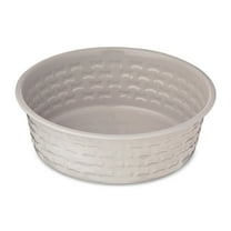 Vibrant Life Medium Stainless Steel Embossed Dog Bowl, Off-White Bones