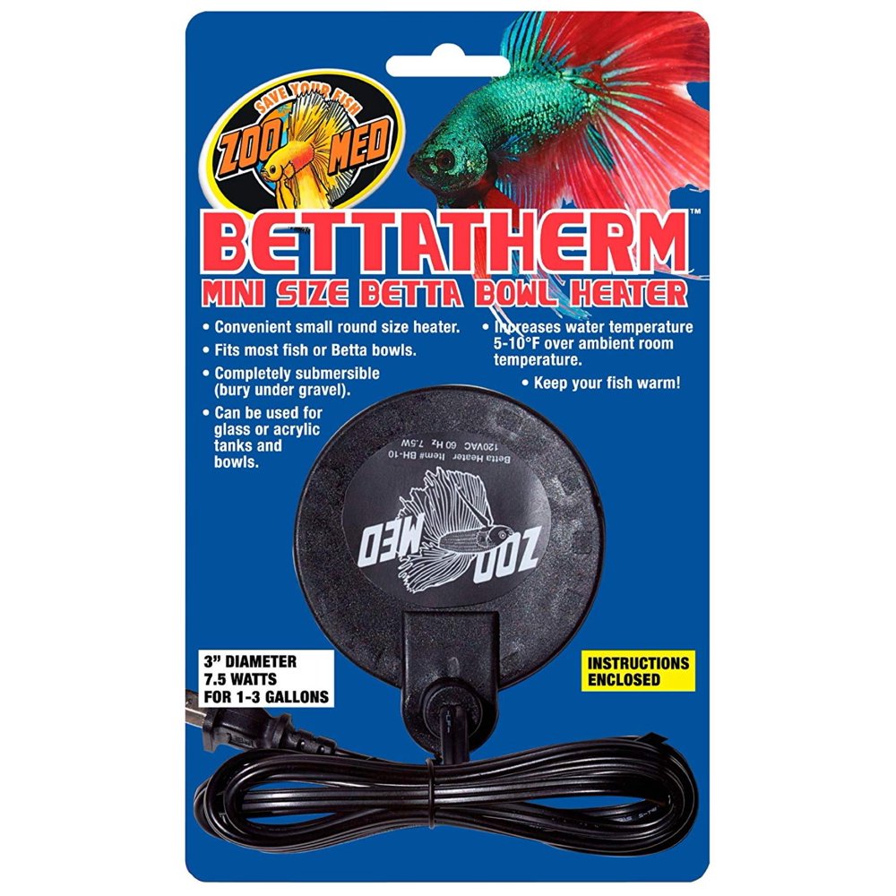 BettaTherm Submersible Betta Bowl Heater 7.5 Watts, Completely