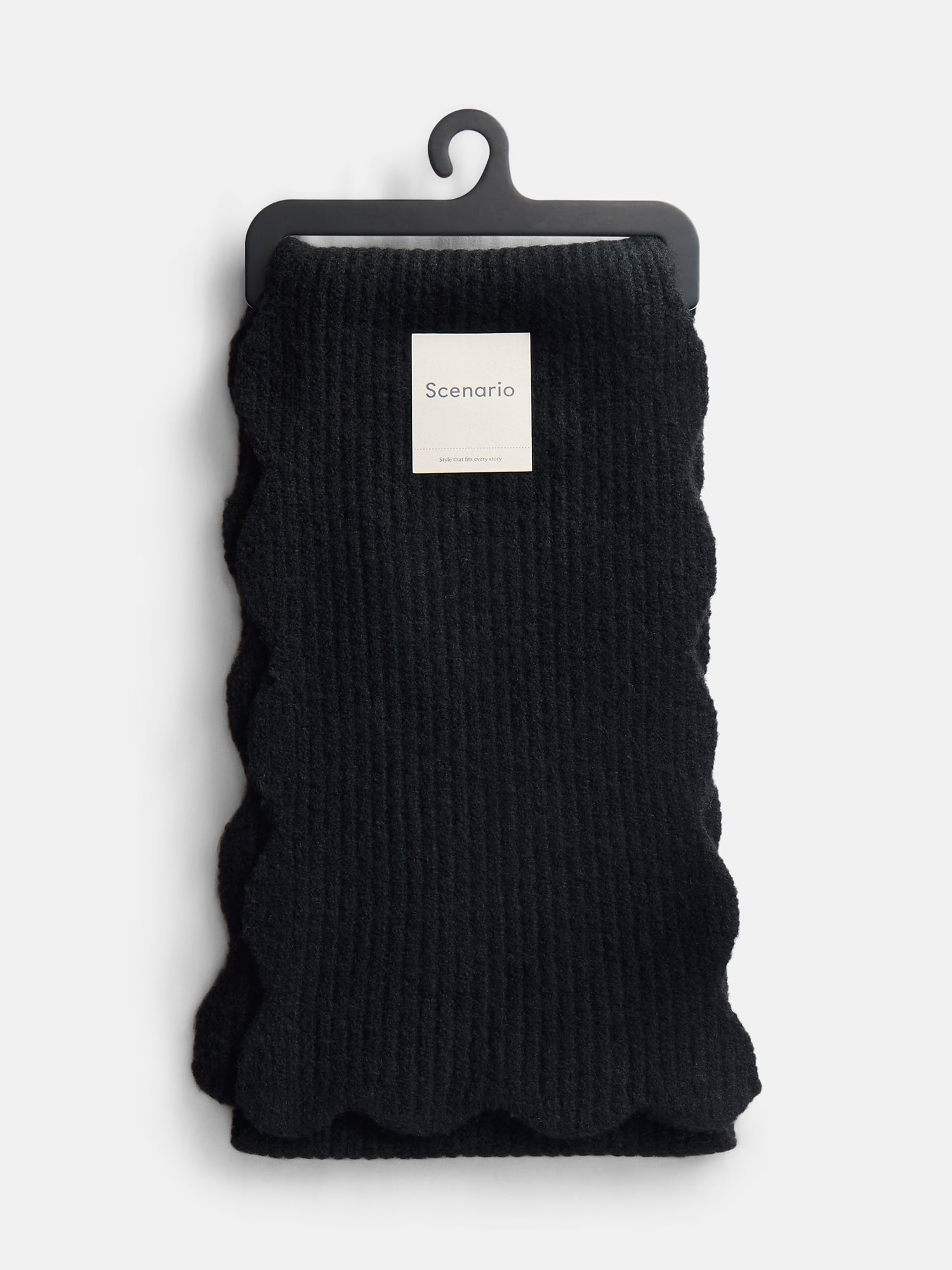 Scenario Women's Rib Knit Scarf, Black