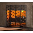 thumbnail image 3 of Fire Beauty Single Panel Handcrafted Wrought Iron Mesh Chevron Fireplace Screen, Fire Spark Guard for Living Room, Bedroom Decor(, 3 of 9