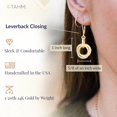 thumbnail image 4 of Tahmi Gold Love Knot French Wire Dangle Earrings 14kt Gold Filled Circle Earrings for Women, 4 of 6
