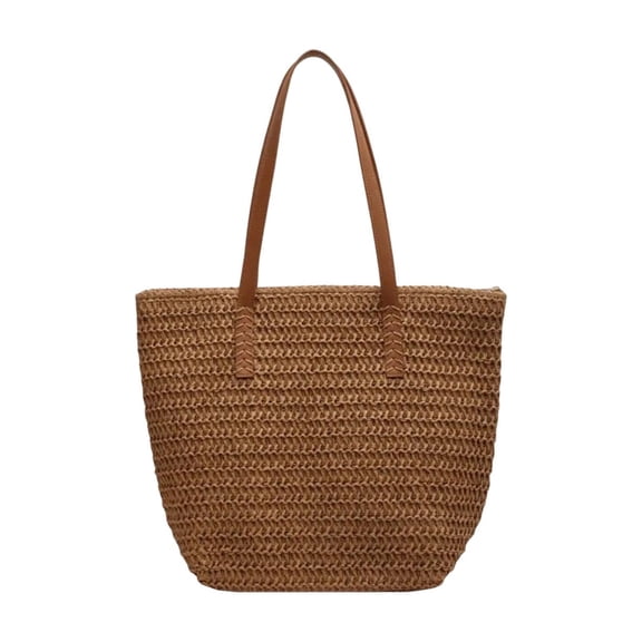 Large Casual Rope-woven Tote Bag for Women, Spacious Beach and Travel Carryall with Adjustable Shoulder Strap, Ideal for Daily Commute and Weekend Getaways