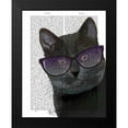 thumbnail image 2 of Fab Funky 12x14 Black Modern Framed Museum Art Print Titled - Black Cat with Sunglasses, 2 of 5