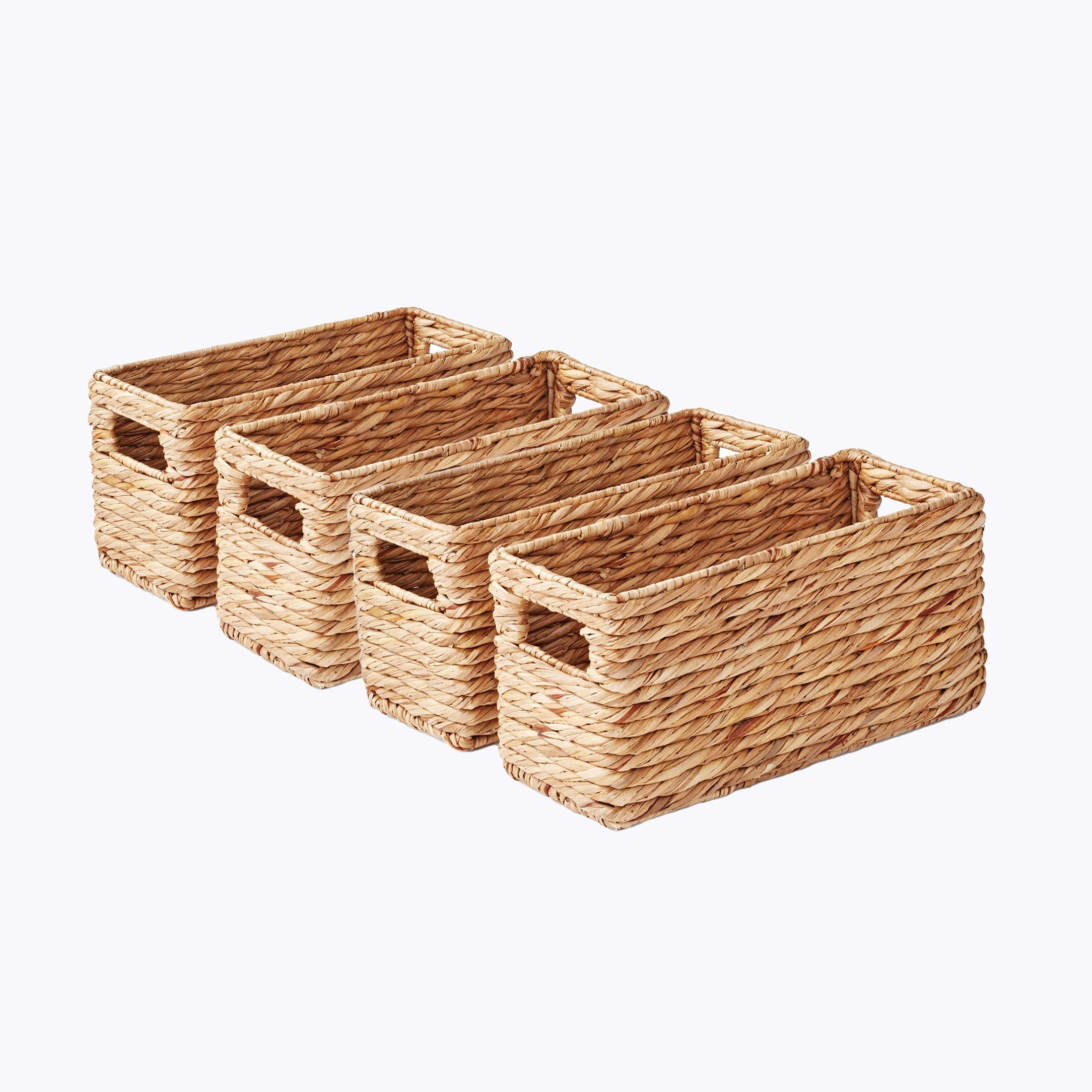 The Home Edit Natural Woven Narrow Bin, Pack of 4, Bulrush Modular