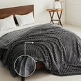 thumbnail image 4 of U by Bedsure Grey Fleece Queen Blanket for Couch - Super Soft Cozy Blankets for Women, Girls, 90x90 inches, 4 of 7