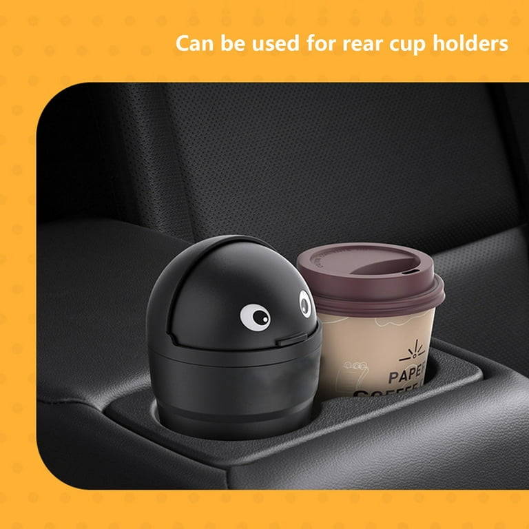 Ikohbadg Mini Auto Car Garbage Can Automotive Vehicle Rubbish Bins, Small  Trash Can Cup Holder for Bedroom Office Desk Home (Black 1 Pack) 