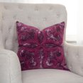 thumbnail image 2 of Rizzy Home Medallion 20" Poly Pillow with Cotton Viscose Velvet Cover-Merlot, 2 of 5