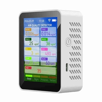 Air Quality Monitor,Air Quality Tester, 8in1 PM1.0 PM2.5 PM10 CO2 TVOC HCHO Temperature And Humidity Tester Portable Air Quality Meter Carbon Dioxide De for Indoor/Outdoor Air Pollution Detection
