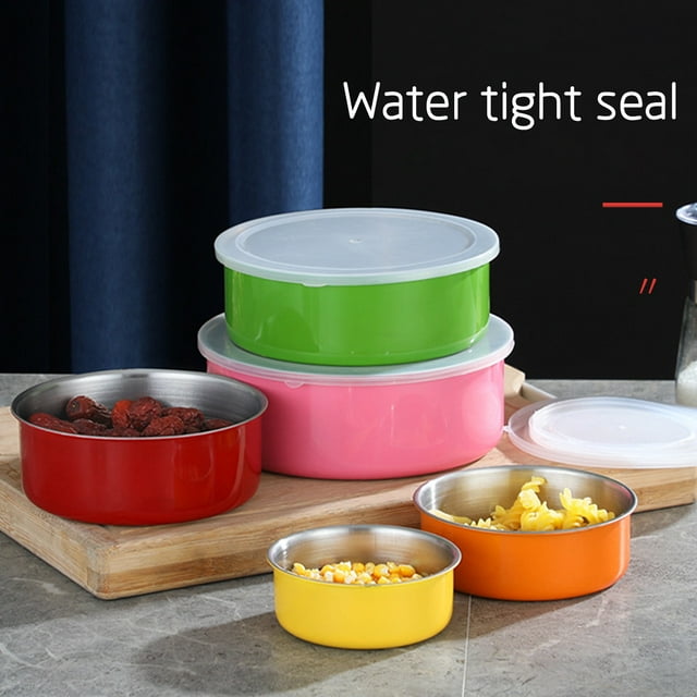 Amzcrzy Lunch Boîte à pour Femmes 5 Pcs Conteneur Alimentaire en Acier Inoxydable pour Cuisine Maison Ensemble de Bols de Mélange Conteneur de Repas Boîte à Lunch Bento