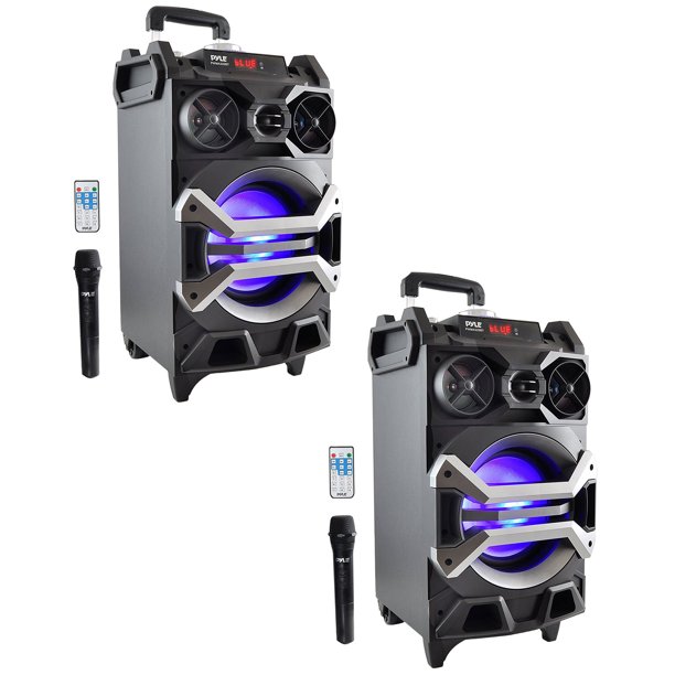 Pyle PA Loudspeaker Portable Bluetooth Karaoke System w/ Wireless Mic