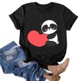 thumbnail image 2 of Gibobby Playera de Manga Corta con Cuello Redondo Camiseta informal a la para mujer, camiseta con estampado animales amor , camisetas manga corta con cuello redondo,(Negro,M), 2 of 5
