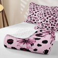 thumbnail image 4 of Manfei Pink Dreamy Bow Twin Quilt Set,Vintage Cheetah Print Twin Coverlet Set,3pcs,1 Bedspread and 1 Pillowcase, 4 of 7