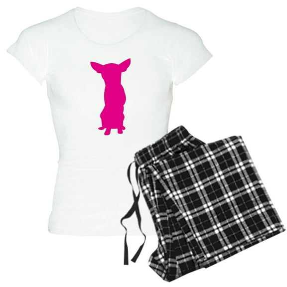 CafePress - Chihuahua Silhouette Women's Light Pajamas - Women's Short Sleeve Print T-Shirt and Pants Light Cotton Pajama Set