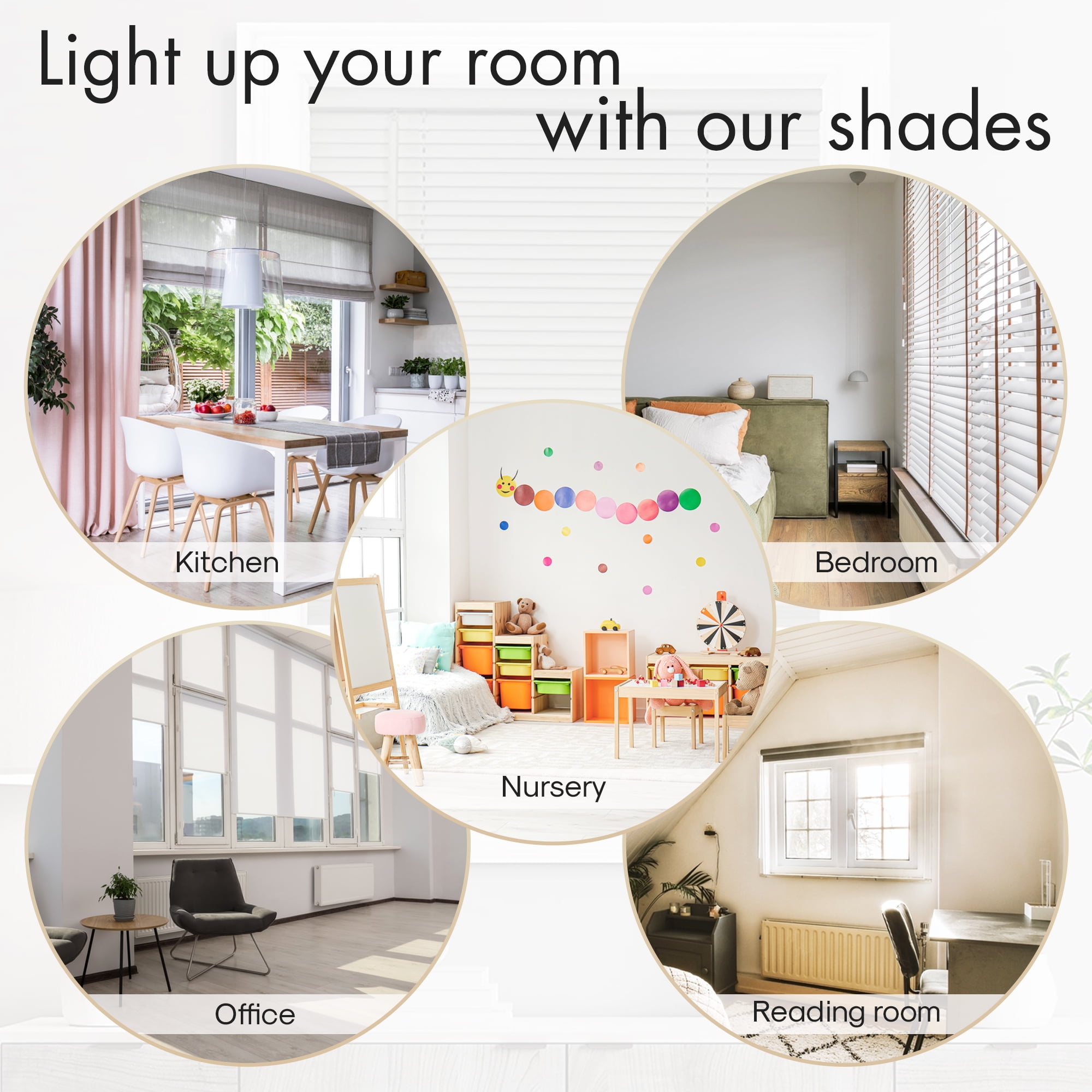 PowerSellerUSA 1" Slats Cordless Window Blinds, 72L x 31W Inches Solid Pattern Light Filtering Vinyl Indoor-Outside Ceiling Mount Mini Blind, Manual Cordless Rollup Window Privacy Blinds, Gray