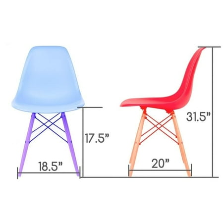 Accent Cs Series Nature Series Carbon Gray DSR Mid-Century Modern Dining Accent Side Chair with Black Eiffel Steel Leg ()