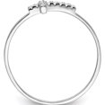 thumbnail image 2 of Sterling Silver Rhodium-Plated Cz Side Cross Polished Ring (Size 8) Made In China qr6581-8, 2 of 5