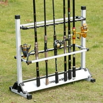 Fishing Rod Rack Metal Aluminum Alloy Portable Fishing Rod Holder for All Type Fishing Pole, Hold Up to 24 Rods