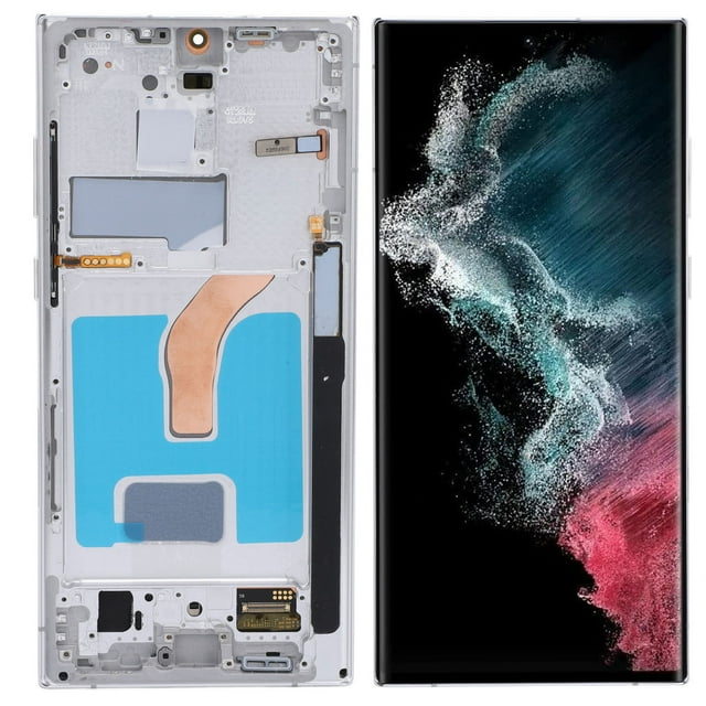 Reemplazo de Pantalla para S22 Ultra 5G SM S908U SM S908U1 SM G908A SM S908W, Conjunto de Digitalizador de Pantalla Táltil de 6,8 Pulgadas Con Marco de Huerella Digital,
