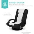 thumbnail image 6 of RTYJGD Swivel Gaming Chair 360 Degree Multipurpose Floor Chair Rocker for TV, Reading, Playing Video Games w/Lumbar Support, Armrest Handles, Adjustable Backrest - Black/White, 6 of 7