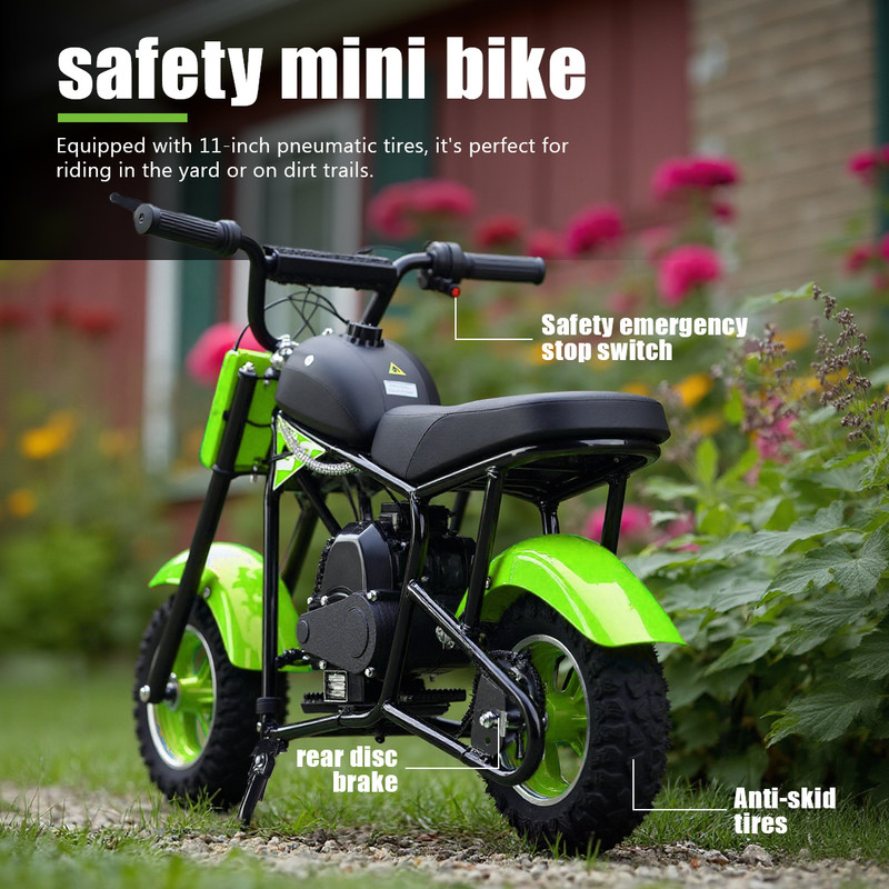 SAY YEAH 50cc Dirt Bike,2-Stroke Mini Bikes for Age 8+,Perfect for Beginner-s Learning Off-Road Riding,180 lbs Max Load,Green