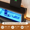 thumbnail image 5 of Twin Bed Frames with Drawers,Upholstered Storage Headboard,LED Bed Frame Twin with Charging Station,Black PU, 5 of 7