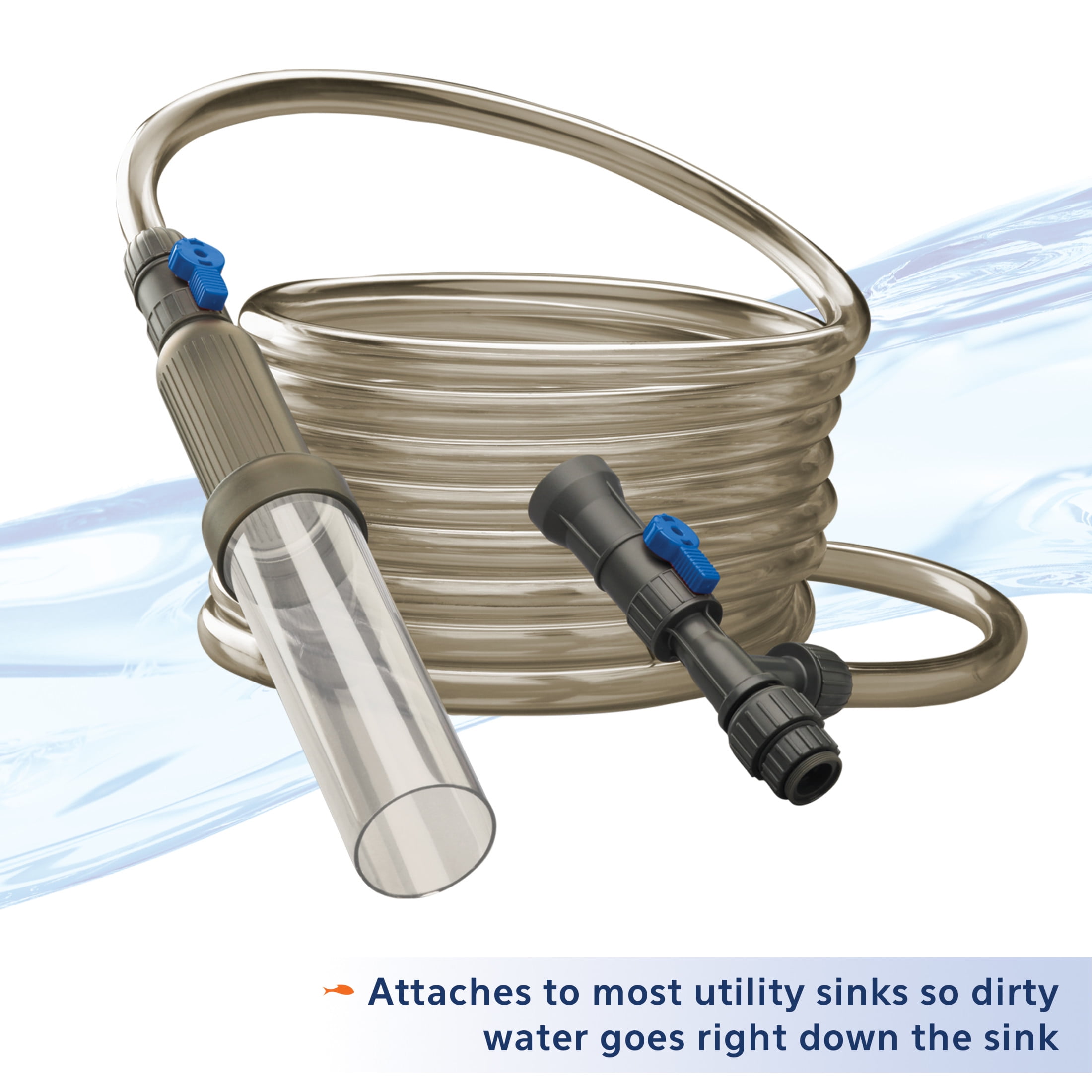 Aqueon Aquarium Water Changer 25 Feet Hose Length, Gray