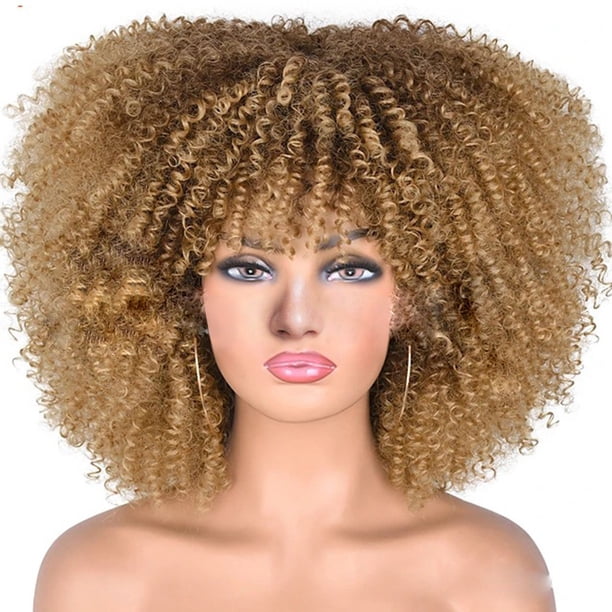 Salud y belleza, Herramientas de belleza, Pelucas, Pelucas, Peluca de moda Peluca de cabello rizado Explosión Peluca de malla rosa de seda de alta temperatura Cubierta de cabeza completa, una peluca