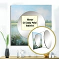 thumbnail image 3 of Designart "Meadow Calm Waters I" Landscape & Nature Green Large Square Mirror - Square Bedroom Mirror Printed Wall Decor - Traditional Square Printed Wall Mirror Art, 3 of 5