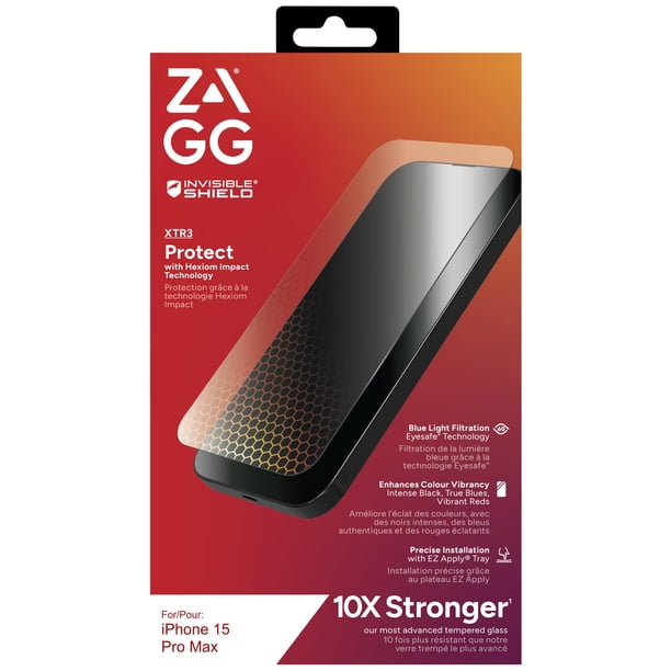 Protector de Pantalla ZAGG Glass XTR3 para iPhone 15 Pro Max con Filtro de Luz Azul
