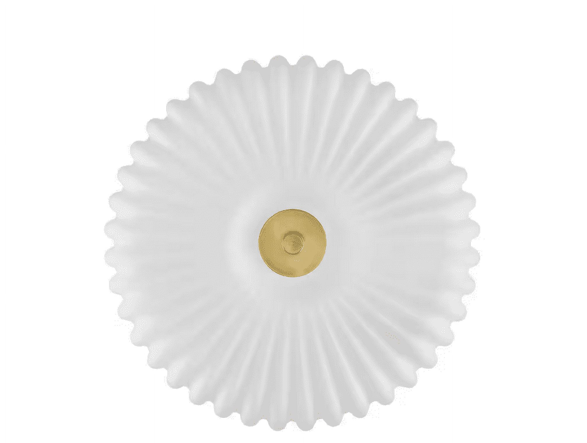 Home Decorators Collection Caroline 11 in. 2-Light Aged Brass Flush Mount with Frosted Glass Shade