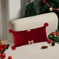 thumbnail image 5 of Luoshdecor Holiday Throw Pillow 16x24 in, Winter Soft Velvet Decorative Bow Pillow for Christmas Valentine's Day Couch, Sofa,Bed, 5 of 7