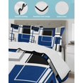 thumbnail image 4 of Blue Black Geometric Twin Size Down Alternative Comforter, Lightweight Comforter Quilt Bedding Set with Pillow Shams Modern Minimalist Abstract Stripes All Seasons Bed Comforter Duvet Insert 68"x86", 4 of 7