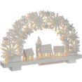 thumbnail image 1 of Arco de Copo de Nieve y Escena de Pueblo Mesa Decoración Navideña, Madera, Blanco, 32 cm Adepaton HFP-0411, 1 of 6