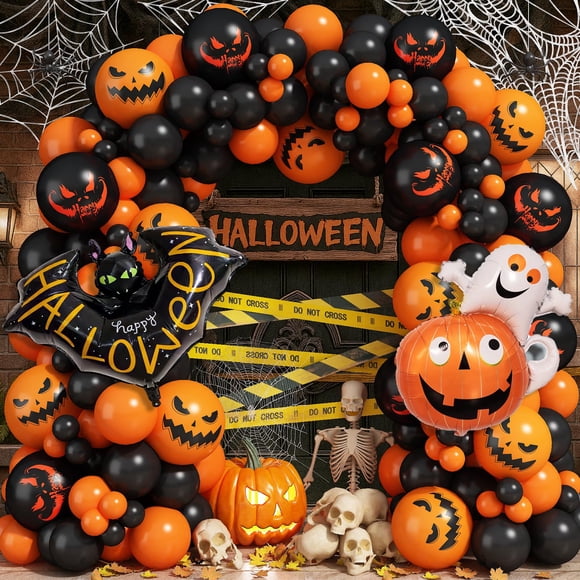 Kit Haolongfa con forma de guirnalda de globos para Halloween, con 122 piezas