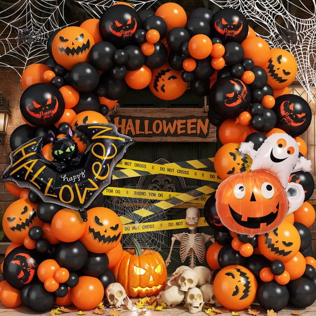 Kit Haolongfa con forma de guirnalda de globos para Halloween, con 122 piezas