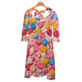 thumbnail image 6 of Pastel Rainbow Lollipop Women's Fall Dresses Casual Loose Flowy Swing Shift Dress, 6 of 9