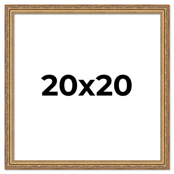 20x20 Frame Gold Solid Wood Picture Frame Width 1.25 Inches | Interior Frame Depth 0.375 Inches |