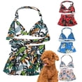 thumbnail image 2 of Pet Swimsuit Set - Soft, Eye-catching Floral Print - Lace-up Design - Summer Beach Skirt for Dog Cat Beach Party, 2 of 8
