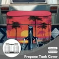 thumbnail image 3 of Yuyamidu Sunset Coconut Tree RV Propane Tank Cover Fit for Double 20Ib Tanks, Replacement Cover for RV/Trailer/Camper, Easy to Install, 3 of 8