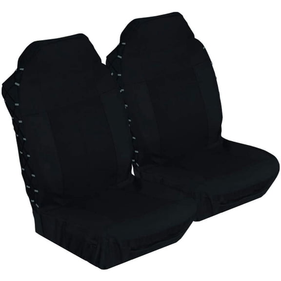 StingRay Heavy Duty Car Seat Cover - Universal Fit, Water Resistant Poly Canvas, Black Front Seat Covers